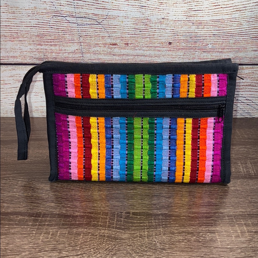 Vintage Guatemalan Colorful Striped Clutch Bag